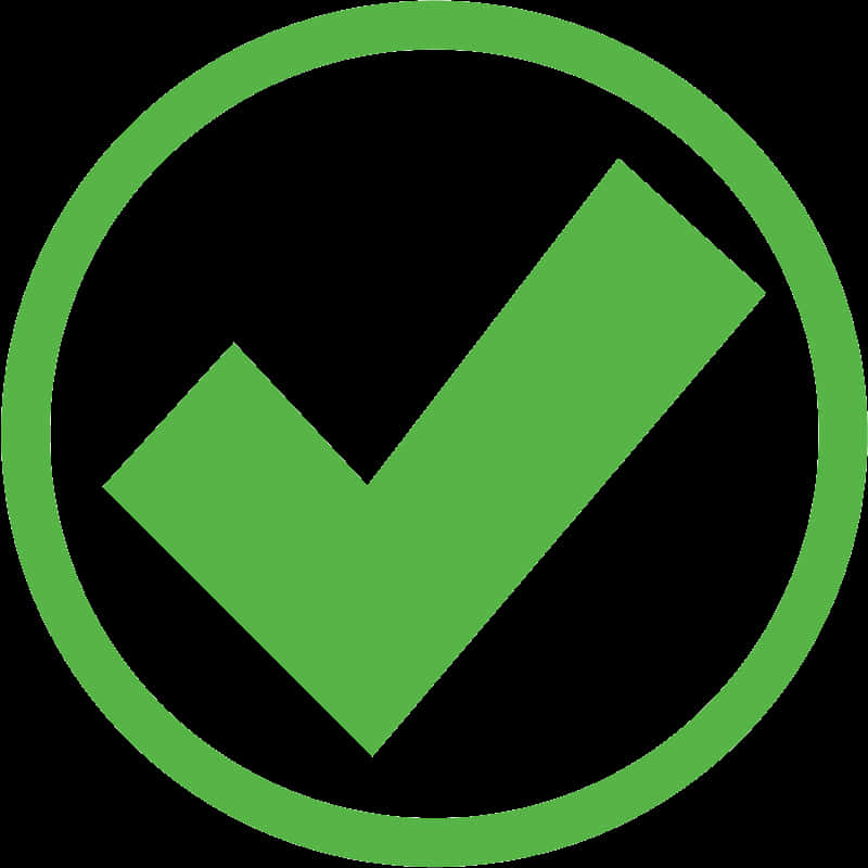 Check Mark 桌布 壁紙 — 黑色背景上圓圈內的一個粗體綠色勾號。