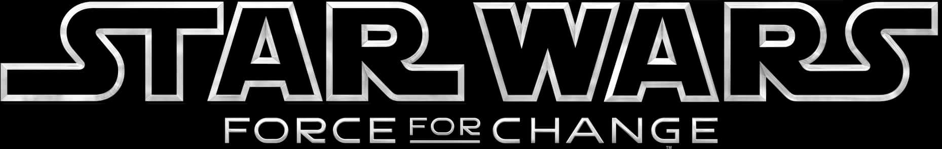 Clip Art 桌布 壁紙 — 黑色背景上帶有「Force for Change」文字的醒目銀色星際大戰標誌。