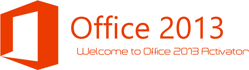 microsoft 桌布 壁紙 — 黑色背景上帶有啟動器歡迎訊息的醒目橙色 Office 2013 標誌和文字。