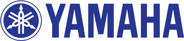 Yamaha Logo 桌布 壁紙 — 黑色背景上帶有圓形標誌和銳利字體的醒目藍色Yamaha標誌。