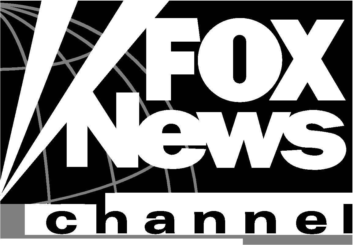 News 桌布 壁紙 — 黑色背景上帶有對角線和地球圖案的粗體白色FOX News Channel標誌。
