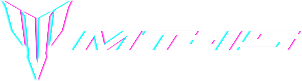 Yamaha Logo 桌布 壁紙 — 黑色背景上帶有故障效果的鮮豔螢光粉紅和青色MT-15標誌。