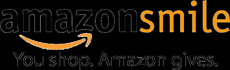 Amazon Logo 桌布 壁紙 — 黑色背景上帶有橙色箭頭和標語的Amazon Smile標誌。