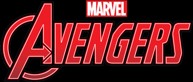 漫威標誌 桌布 壁紙 — 黑色背景上帶有白色輪廓和Marvel文字的醒目紅色復仇者聯盟標誌。