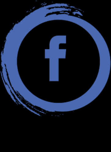 Logo Facebook 桌布 壁紙 — 黑色背景上帶有筆觸圓圈的藍色Facebook標誌。