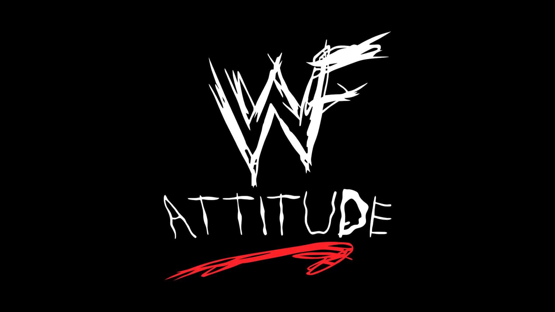 黑色背景上白色和紅色的WWF Attitude標誌。 — Valorant Logo 壁紙