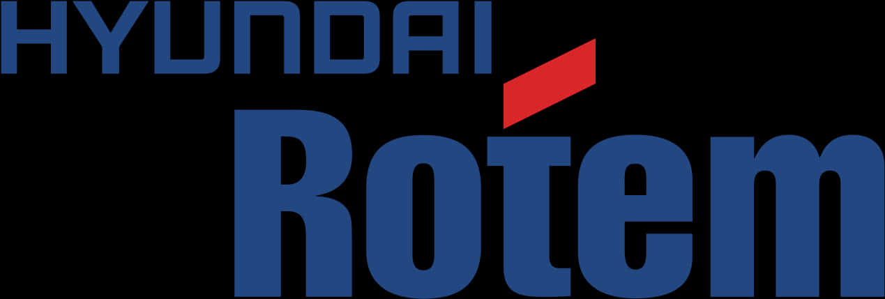 Company 桌布 壁紙 — 黑色背景上帶有紅色點綴的醒目藍色Hyundai Rotem標誌。