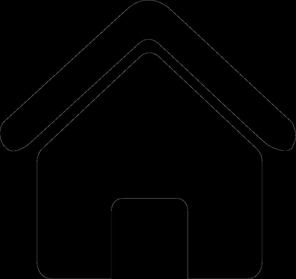 Address Logo 桌布 壁紙 — 黑色背景上帶有門和屋頂的房屋的極簡白色輪廓。