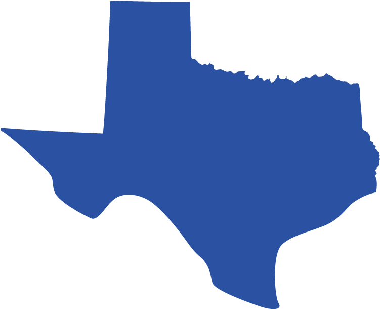 Texas Outline 桌布 壁紙 — 黑色背景上德克薩斯州的純藍色輪廓。