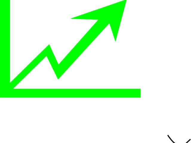 金錢 桌布 壁紙 — 黑色背景上明亮的綠色向上箭頭，象徵成長與進步。