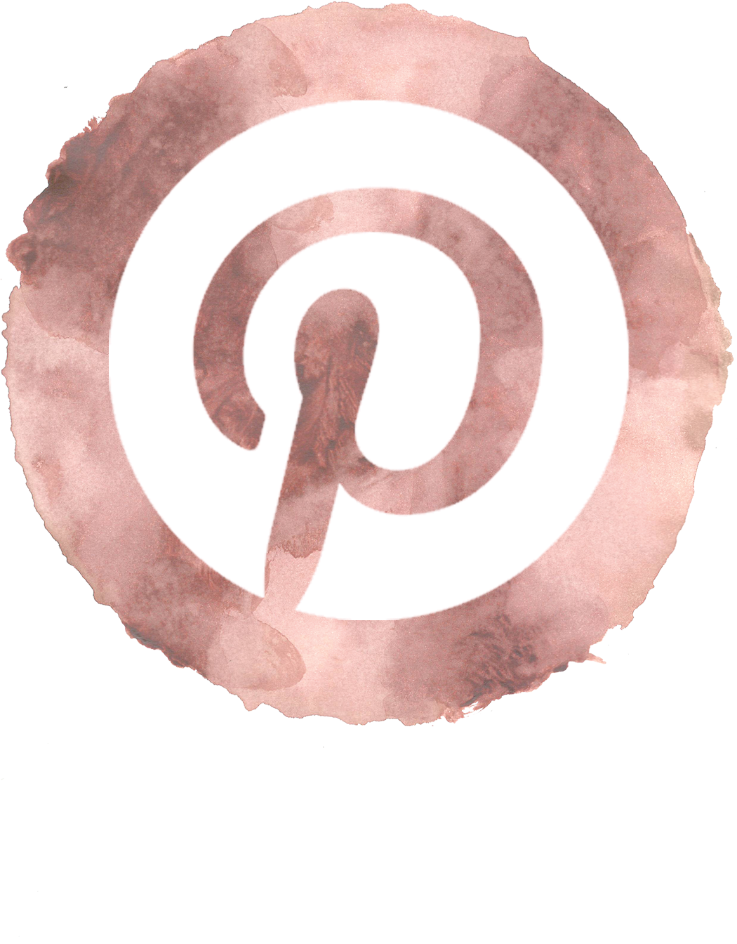 Pinterest 桌布 壁紙 — 黑色背景上柔和粉紅色水彩風格的Pinterest標誌，帶有撕裂紙邊。