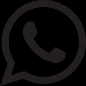 H 桌布 壁紙 — 黑色背景上極簡深灰色WhatsApp標誌圖標。