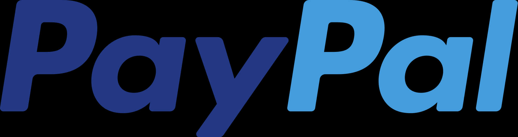 Paypal Logo 桌布 壁紙 — 黑色背景上漸變藍色字體的PayPal標誌。