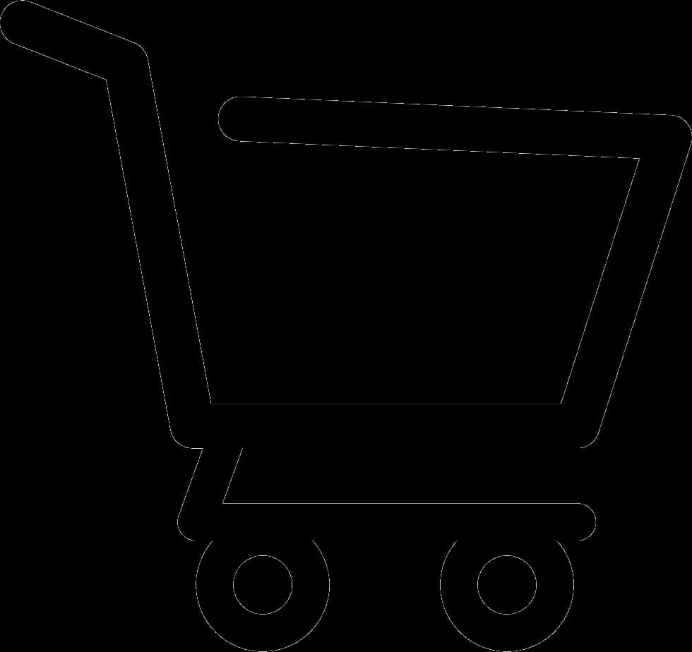 Shopping Cart 桌布 壁紙 — 黑色背景上白色極簡購物車輪廓。