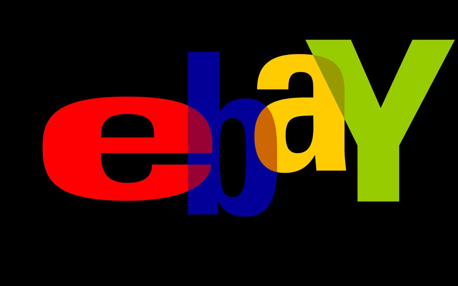 黑色背景上的eBay标志 壁紙