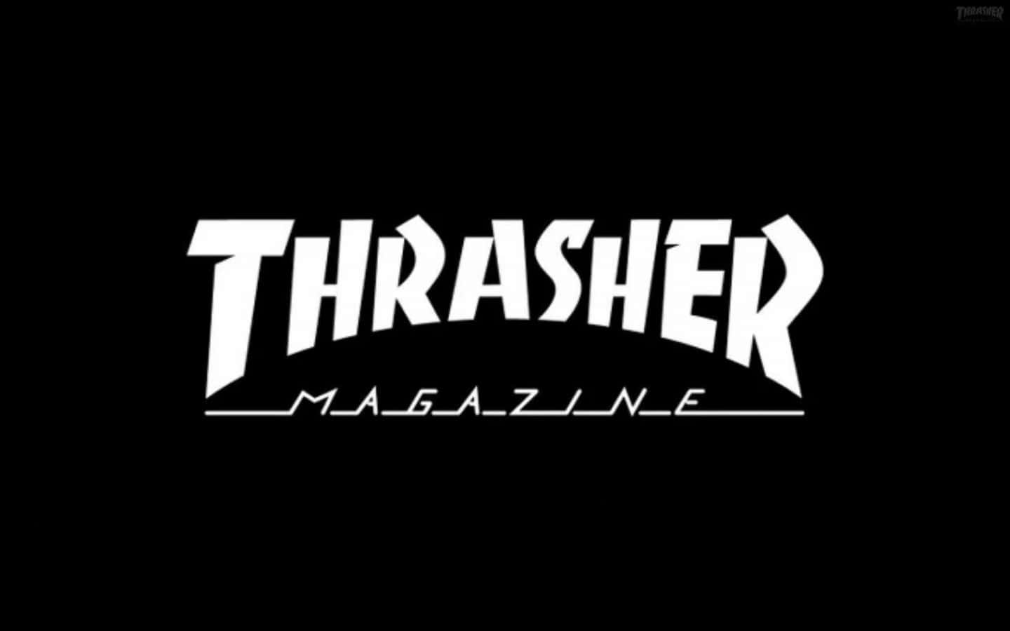 黑色背景上的Thrasher雜誌標誌 壁紙