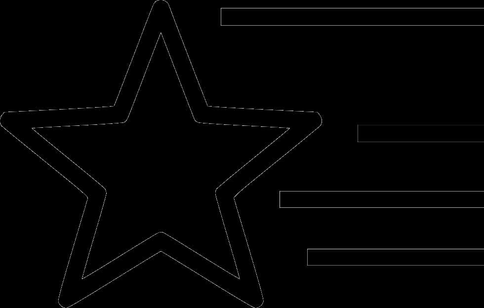 Stars 桌布 壁紙 — 黑色背景上的一個簡約白色輪廓星星和水平條紋。