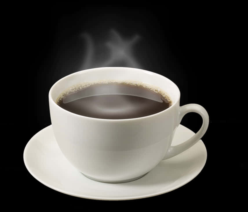 黑色背景上的冒煙咖啡杯 壁紙