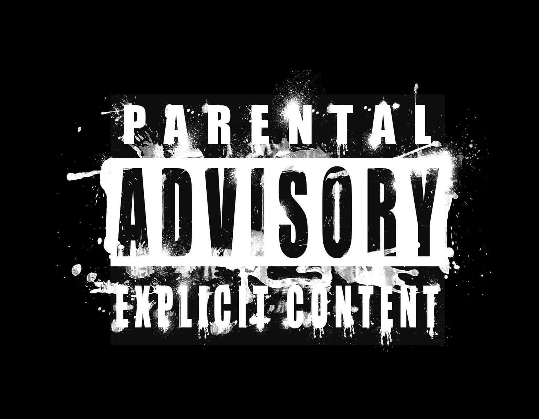 黑色背景上的家長 advisory 標誌 壁紙