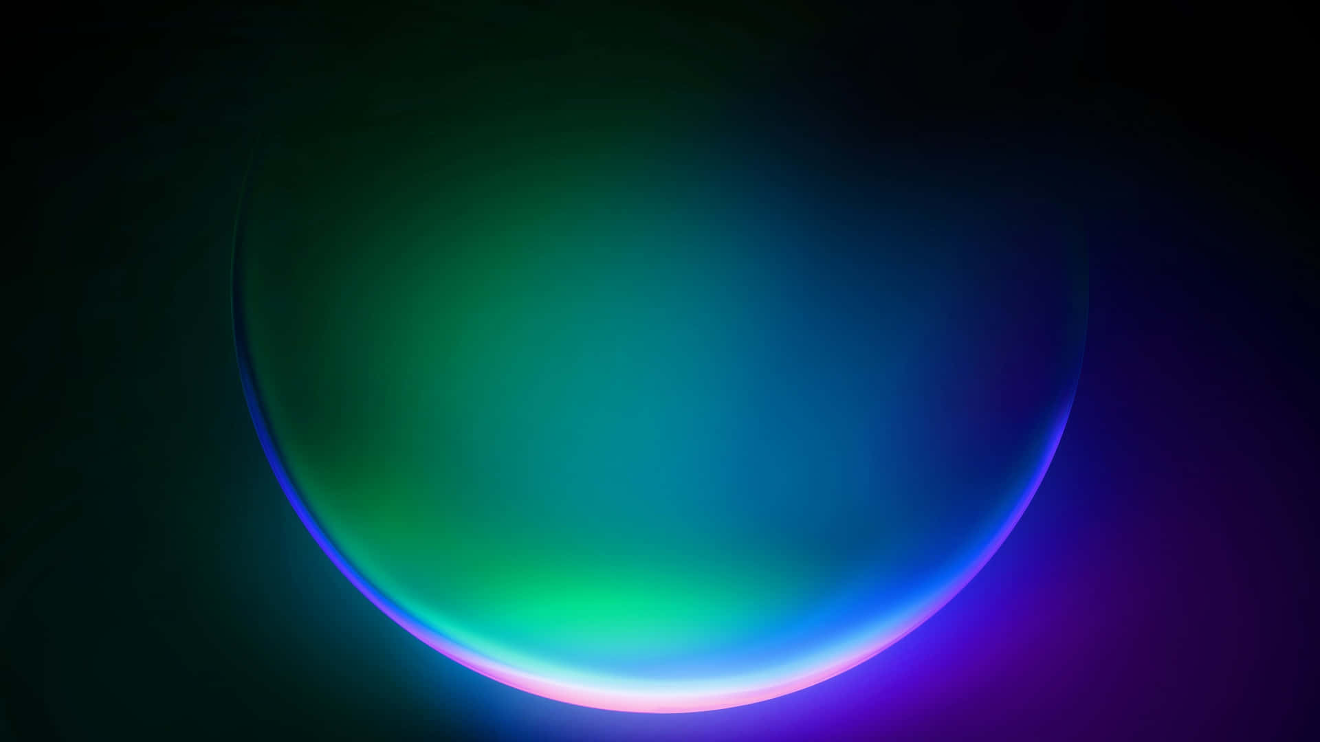 黑色背景上的彩色發光球體 壁紙