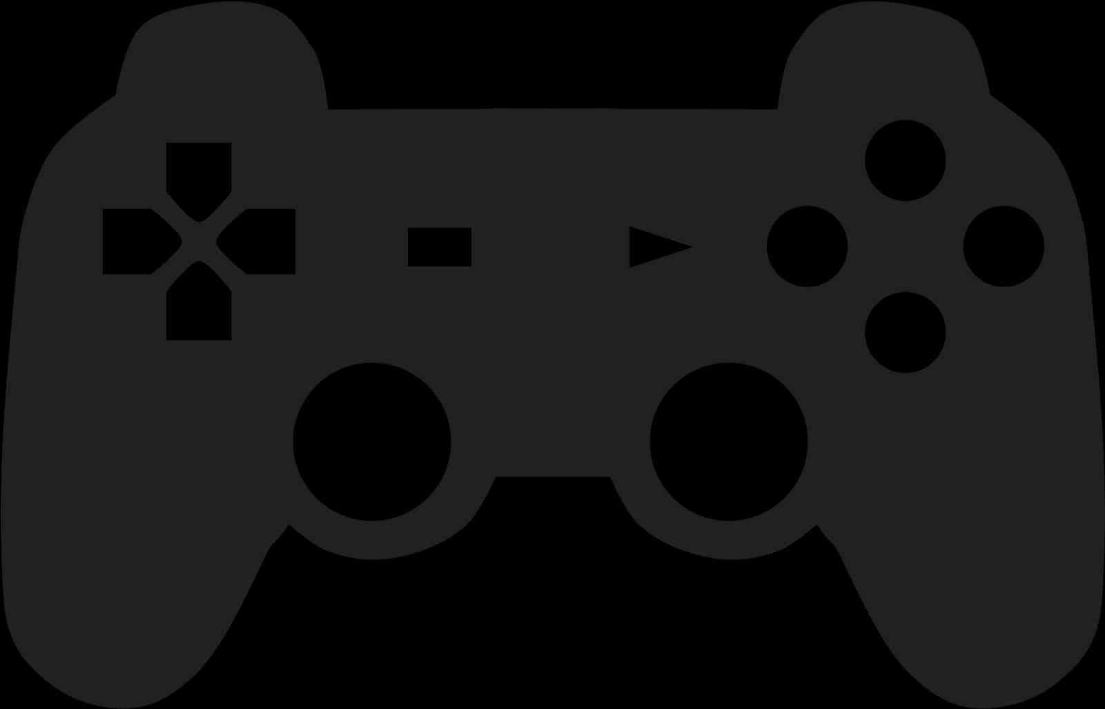 Controller 桌布 壁紙 — 黑色背景上的極簡深灰色電玩遊戲控制器剪影。