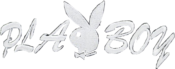 花花公子 桌布 壁紙 — 黑色背景上的白色Playboy標誌與兔子剪影。