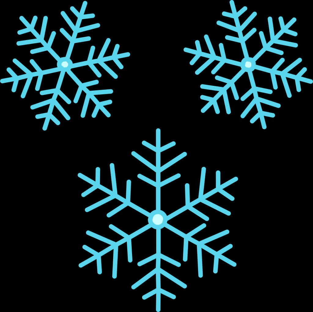 黑色背景上的藍色雪花 壁紙