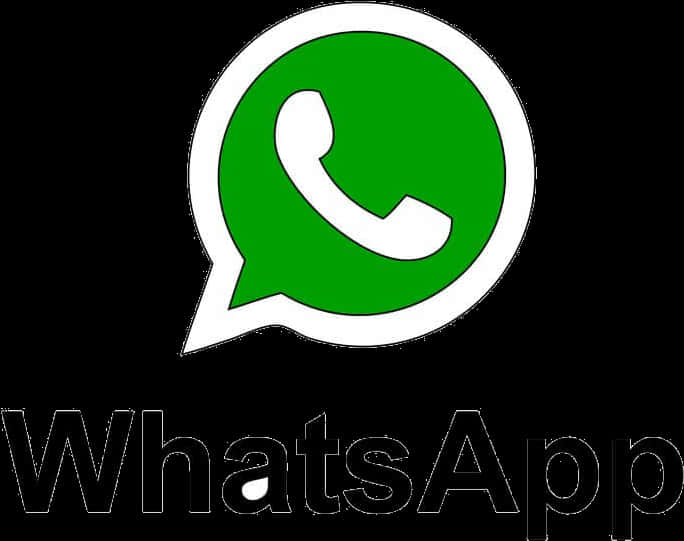 WhatsApp 聊天 桌布 壁紙 — 黑色背景上綠色WhatsApp標誌，白色電話圖標在對話氣泡內。