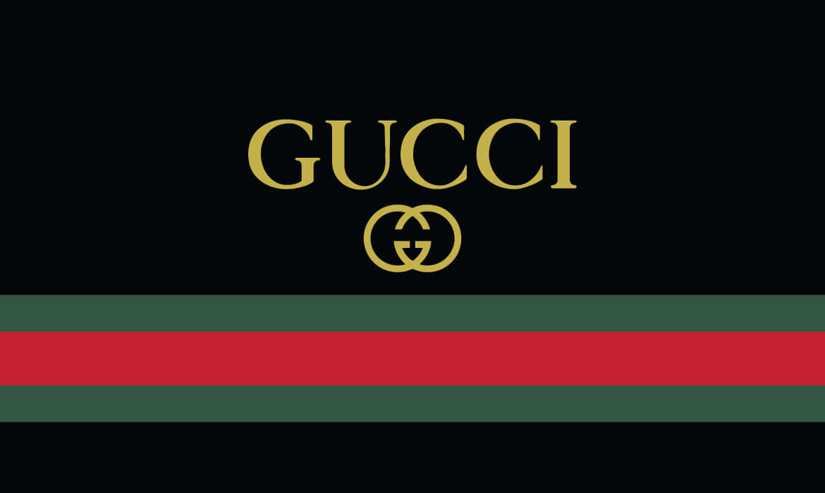 黑色背景上帶有紅綠條紋的 Gucci 標誌 — Gucci GIF 壁紙