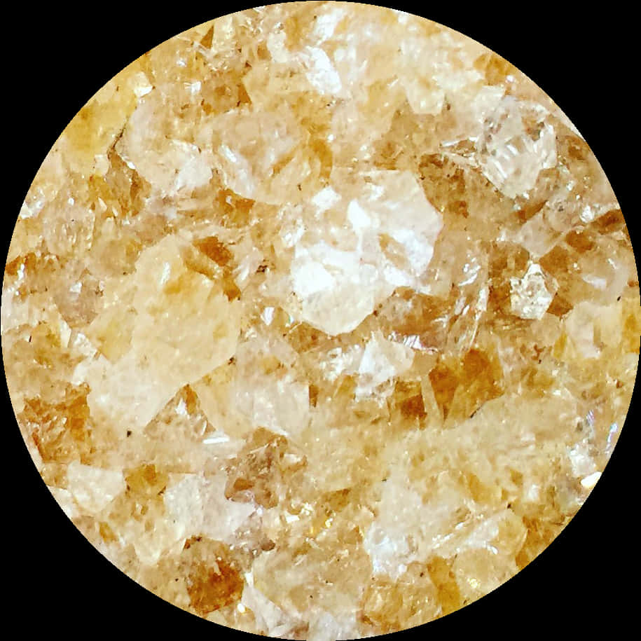Gem 桌布 壁紙 — 黑色背景上金色蜜糖色結晶礦物形成的圓形特寫。