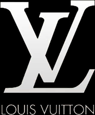Fashion Logo 桌布 壁紙 — 黑色背景上銀色大膽交錯LV字母組合標誌，下方有「LOUIS VUITTON」文字。