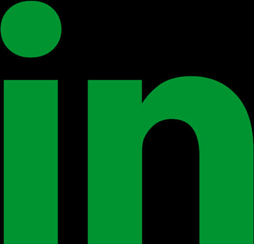 Company Logo 桌布 壁紙 — 黑色背景上鮮明的綠色LinkedIn標誌，極簡企業品牌形象。