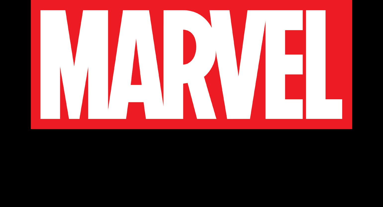 漫威 桌布 壁紙 — 黑色背景中央的紅色長方形內有粗體白色「MARVEL」文字。