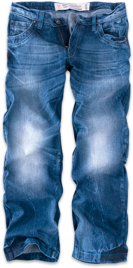 丹寧 桌布 壁紙 — 黑色背景前，褪色藍色牛仔褲的特寫，帶有破損補丁和捲起的褲腳。