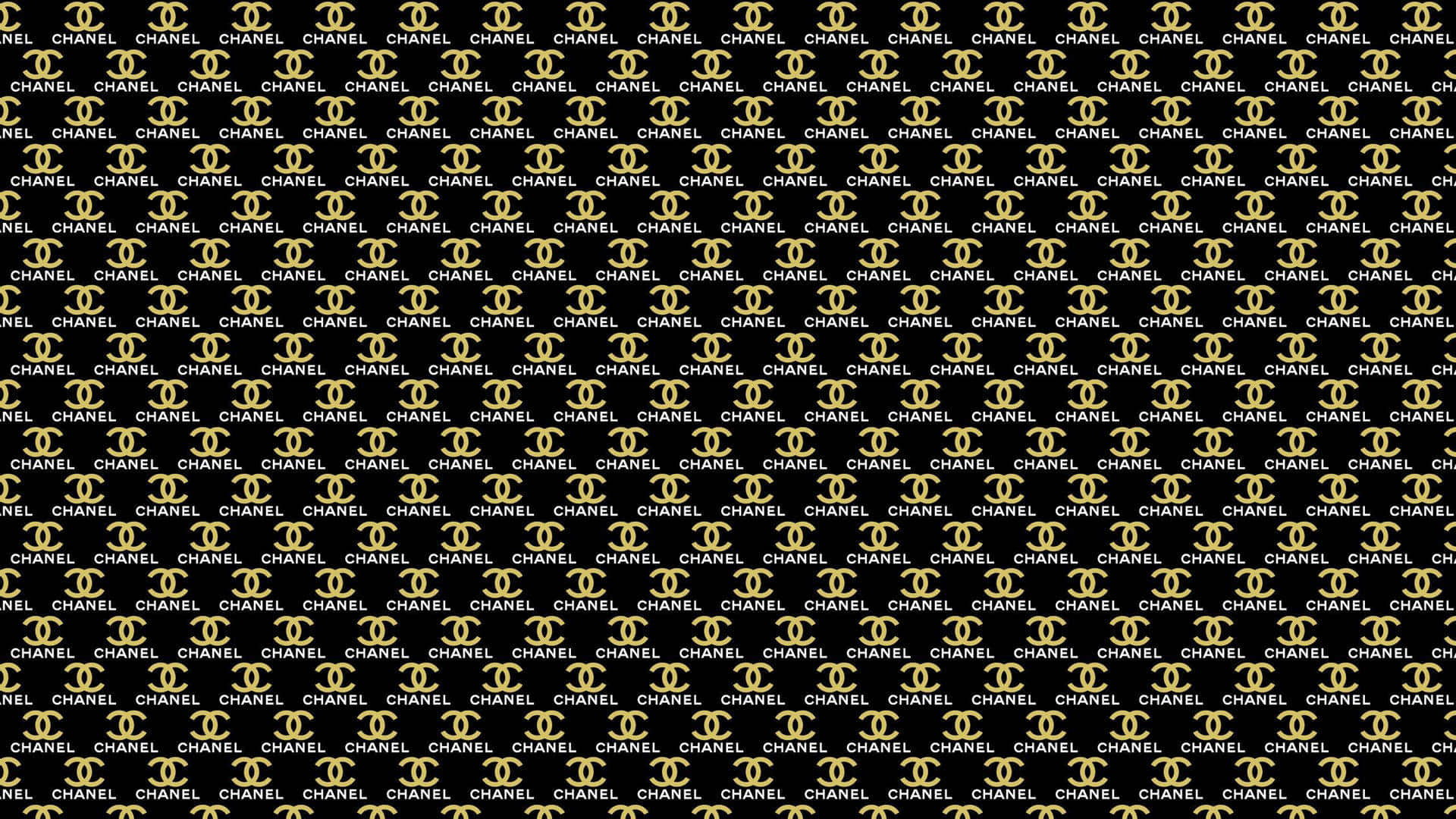 黑色與金色圖案搭配金色星星 壁紙