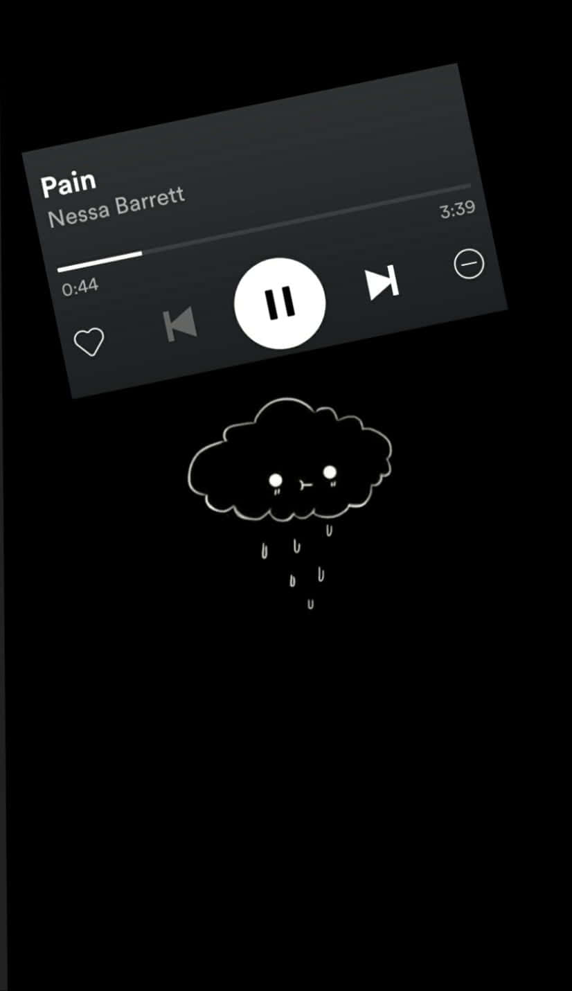 黑色螢幕上的雲與雨 壁紙