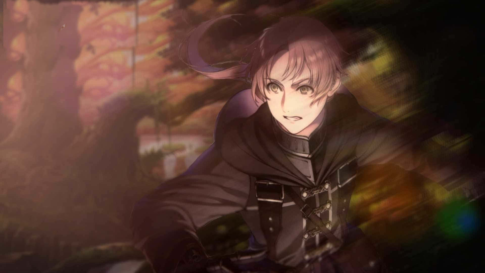 黑裝少女佇立森林中 壁紙