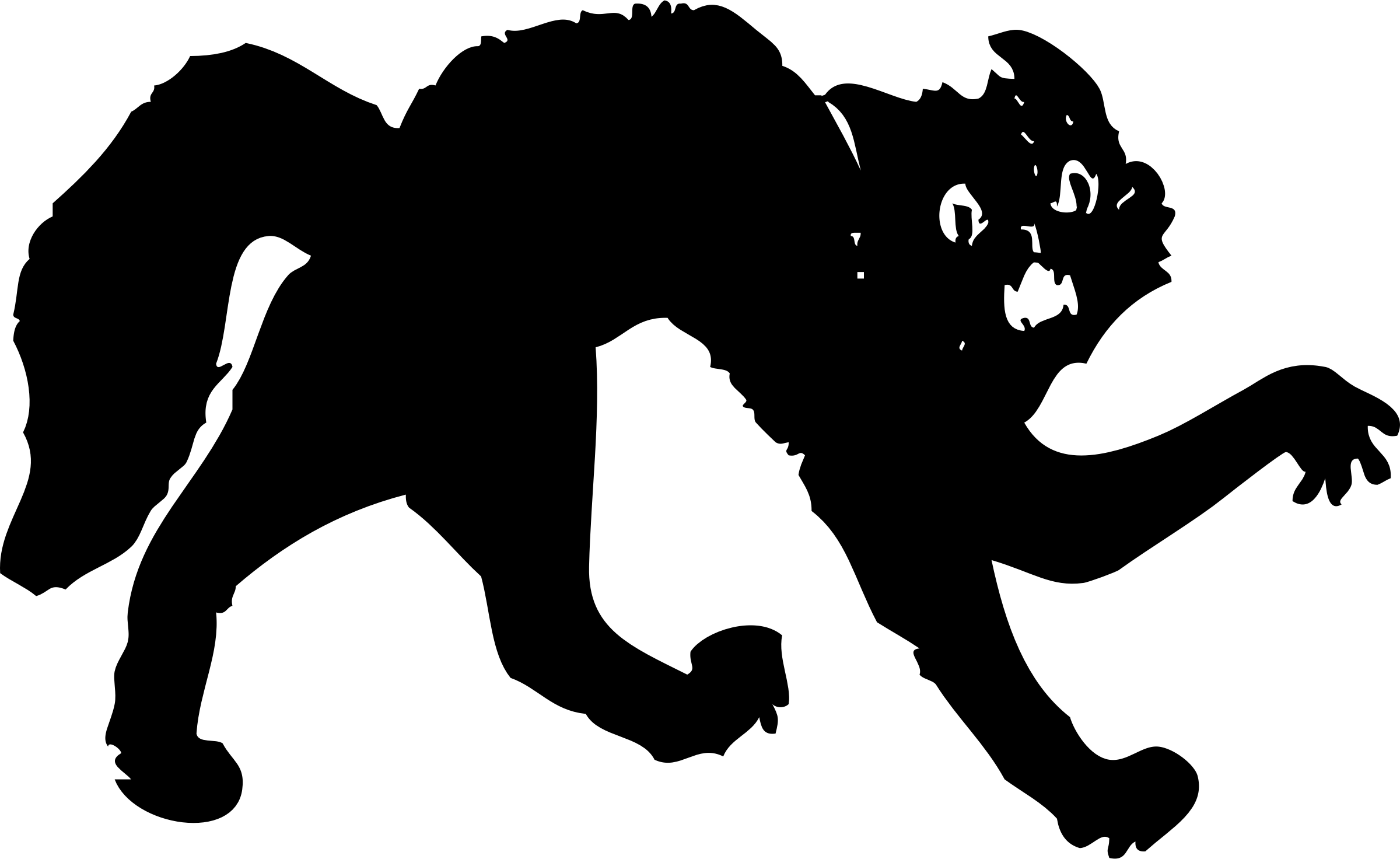 黑貓剪影奔跑 壁紙