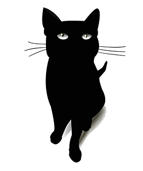 黑貓剪影插畫 — 貓咪 壁紙
