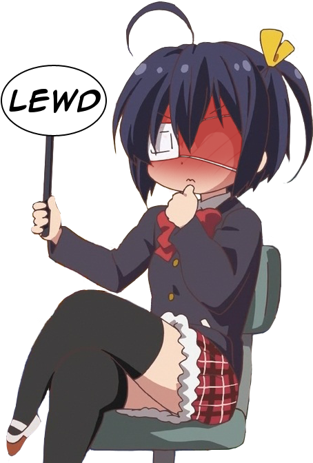 動漫女孩 桌布 壁紙 — 黑髮紅臉的動漫女孩拿著寫有LEWD的牌子臉紅。