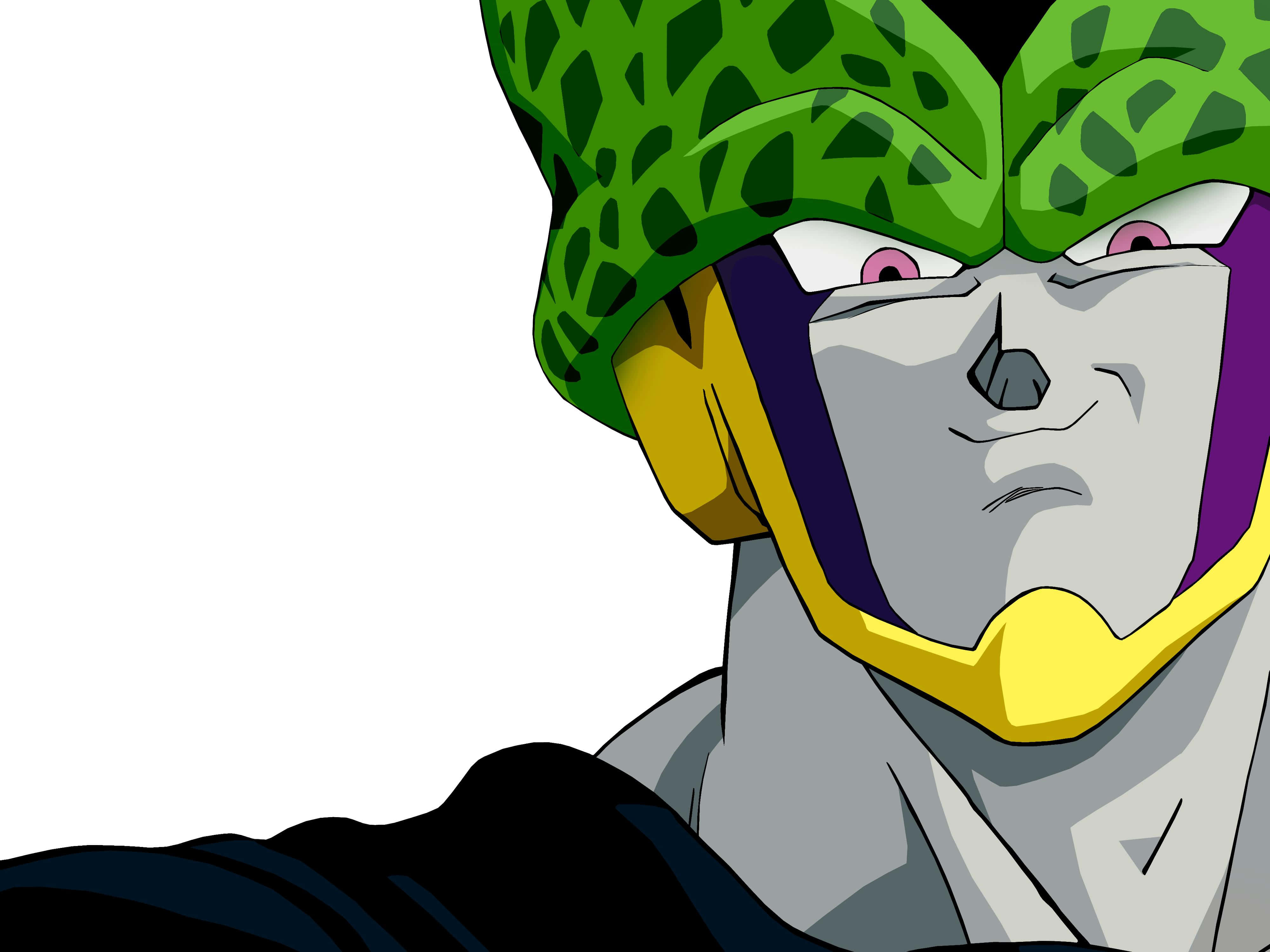 Dragon Ball Z Characters 桌布 壁紙 — 龍珠Z中賽魯的特寫，綠色鱗片頭，紫色眼睛，嚴肅表情，白色背景。