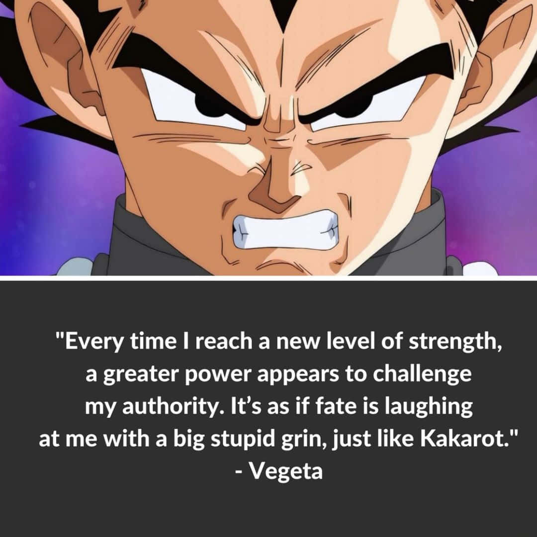 Vegeta Quotes 桌布 壁紙 — 龍珠Z中達爾的近距離特寫，憤怒表情，紫色宇宙背景。
