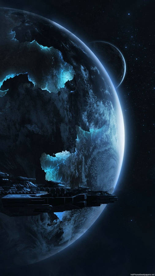 4K Earth And Spaceship