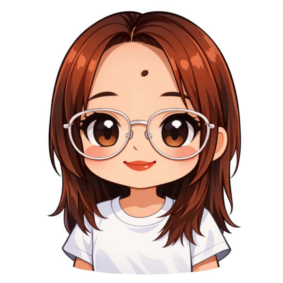 Chibi,Girl Aesthetic,Cute Aesthetic,White Aesthetic,Brown Aesthetic,Mole,Beautiful,Girl,Cartoon,Glass