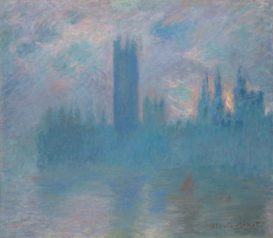 克勞德·莫內的《倫敦國會大廈》，創作於1900–1年，油畫作品。下載此藝術作品作為桌機、平板或手機的高解析度桌布。