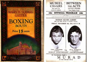1932年麥迪遜廣場花園 Tony Canzoneri 對 Billy Petrolle 的復古拳擊比賽節目。 — 拳擊 壁紙