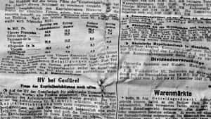 1939年的歷史德國報紙文章，討論財務事項和市場更新。 — Old Paper 壁紙