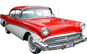 1957紅白別克Special經典汽車PNG剪貼圖