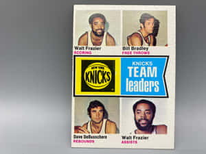 復古尼克隊球隊領袖籃球卡， featuring Walt Frazier、Bill Bradley 和 Dave DeBusschere。 — 運動 壁紙
