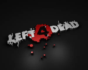 Left 4 Dead 遊戲標誌，在黑暗表面上帶有紅色血濺和滴落 — 遊戲玩家標誌 壁紙